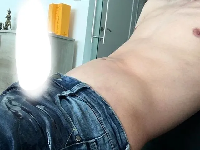 Pissing on my jeans with my big boner