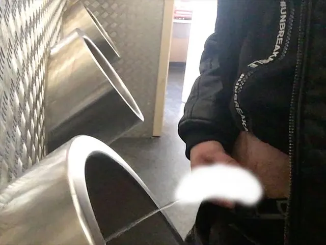 One boy - different urinals