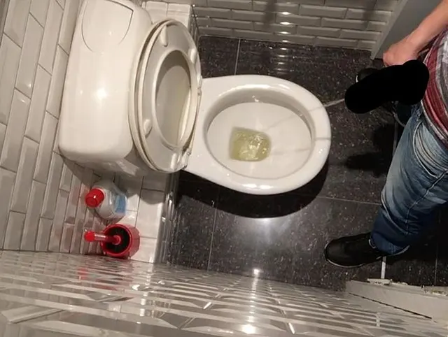 Pissing with a semi erection