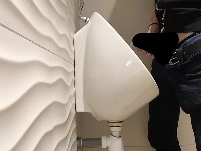 one boy - one urinal - one piss stream