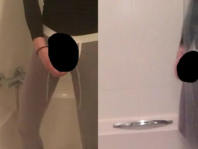 Pissing myself under because it makes me horny - solo golden shower